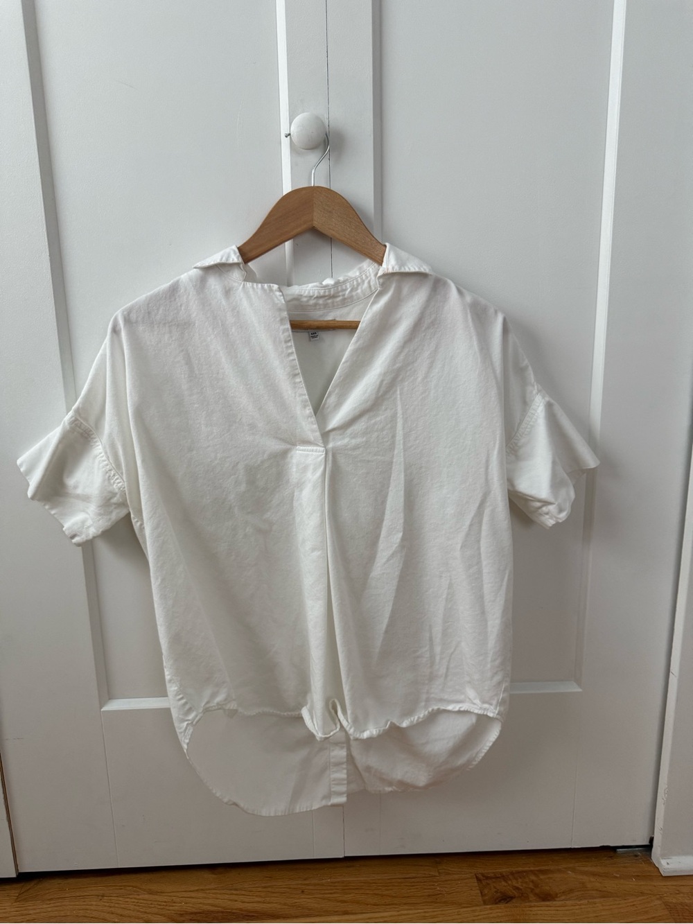 Madewell Ivory V-Neck Short Sleeve Popover Tunic